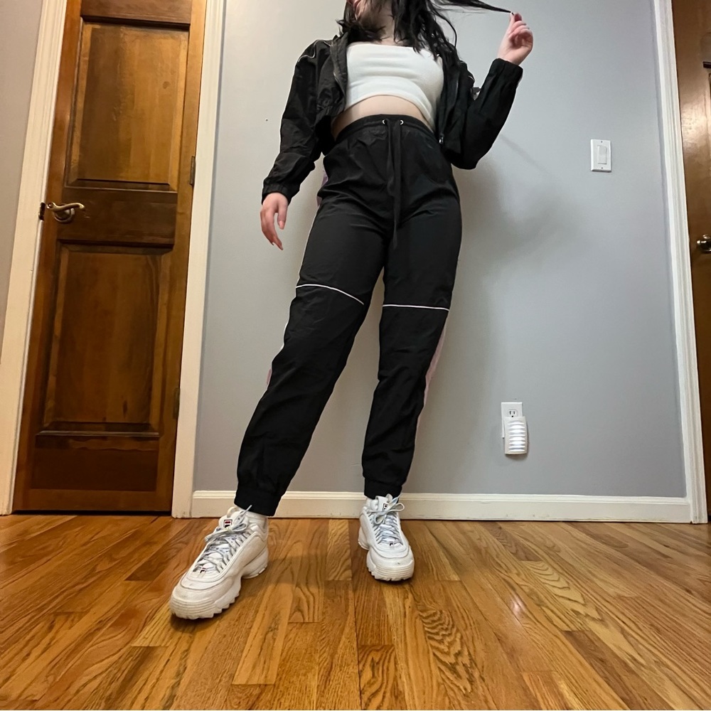 Forever 21 black and purple matching tracksuit